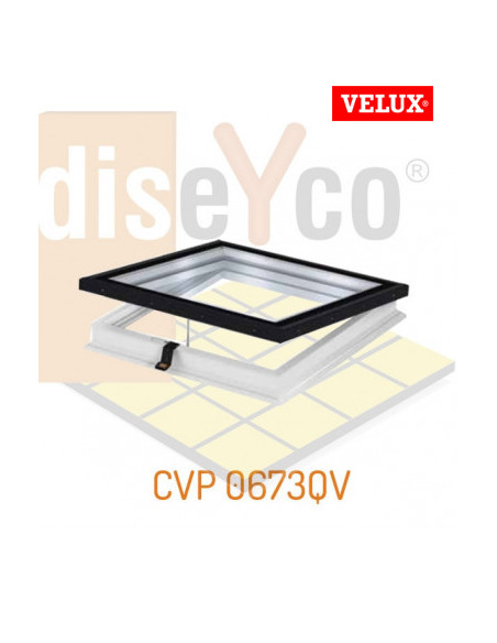 Ventana de cubierta plana eléctrico con mando a distancia CVP 0673QV + Cupula