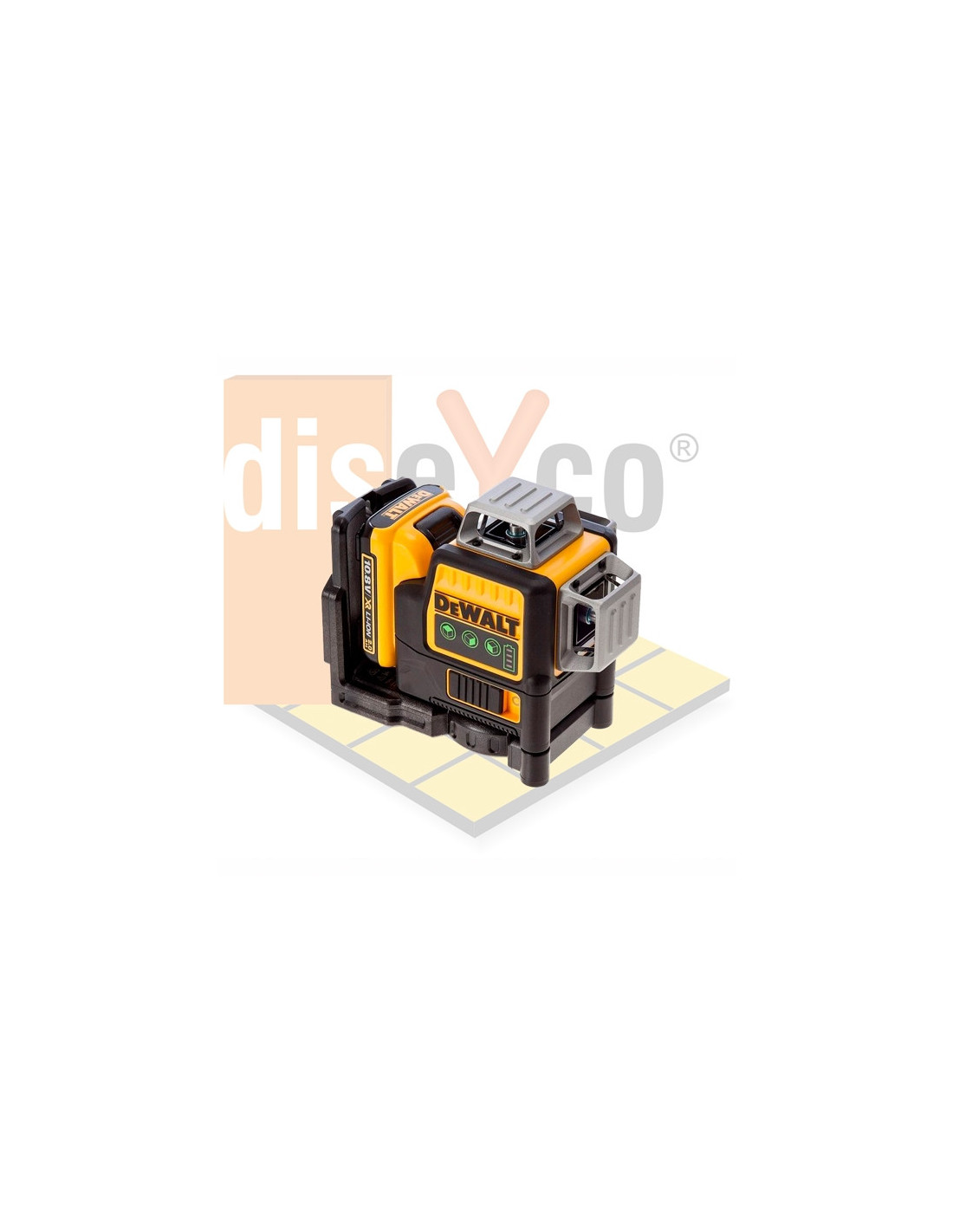 Nivel láser dewalt DCE089D1G lineas verdes con batería recargable.